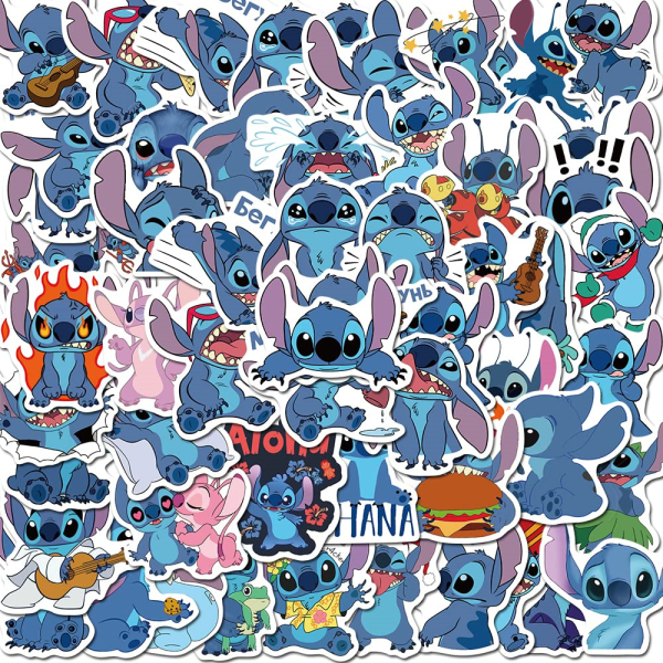 50 st Stitch tecknad klistermärke flaska kylskåp dekoration