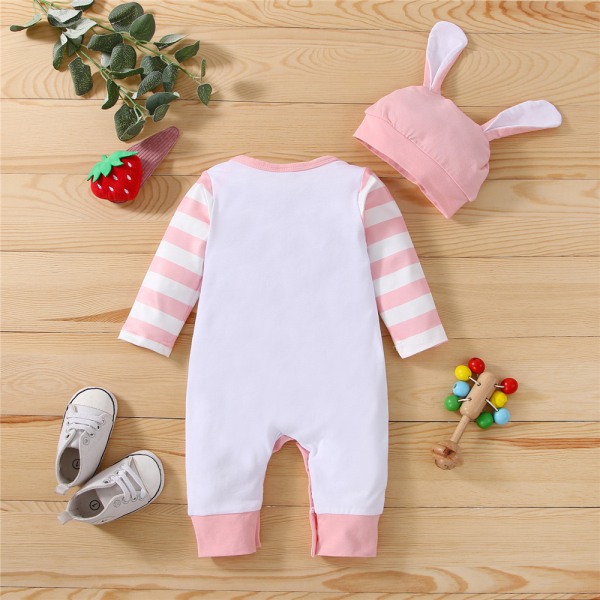 Påskkläder för barn, långärmad body, flickbody, hatt 3-6M