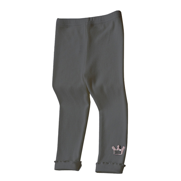Lasten tyttöjen vapaa-ajan kruunukuvioiset kapeat housut leggingsit dark grey 140cm