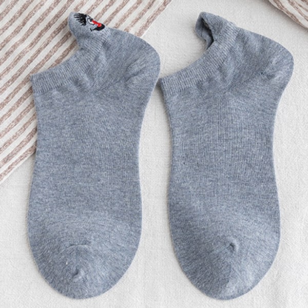 3/5/10 par Funny Broderade Båtsockor På Häl 10 Färger navy blue 10PCS
