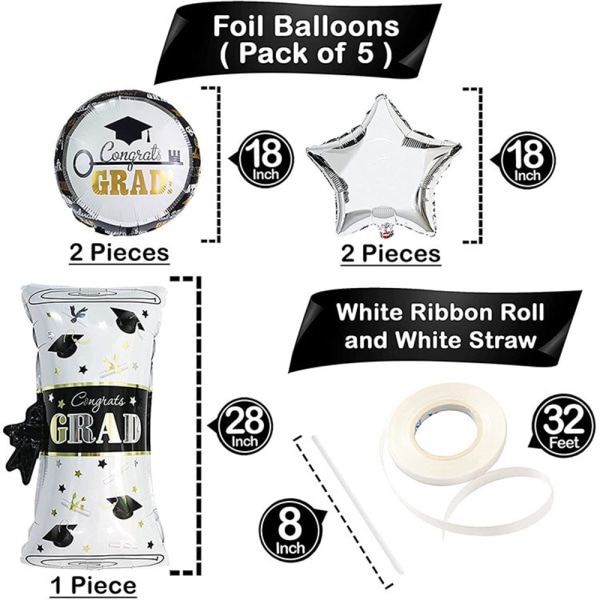 Examen Säsong Party Dekoration Banner Star Ballonger Kit