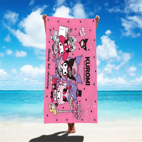 Sanrio Stor Badhandduk i Mikrofiber för Vuxna och Barn - Lättviktig Resa Sommarhandduk A 75*150CM