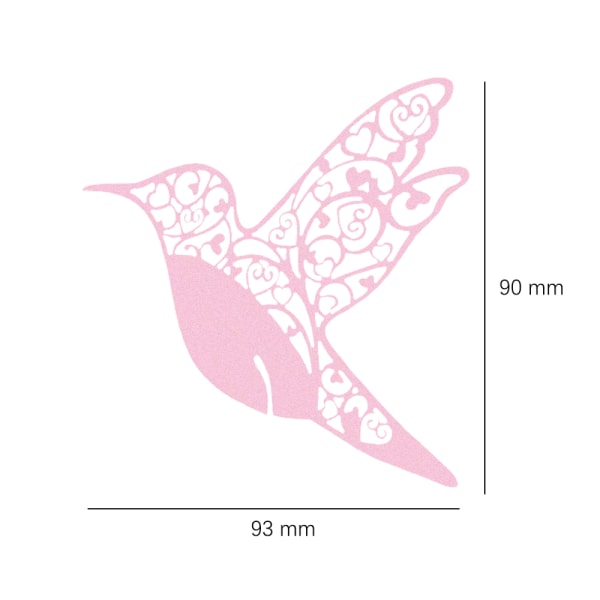 80st Hummingbird Bröllopsnamn Platskort Vinglas Pärlemorskimrande Pink