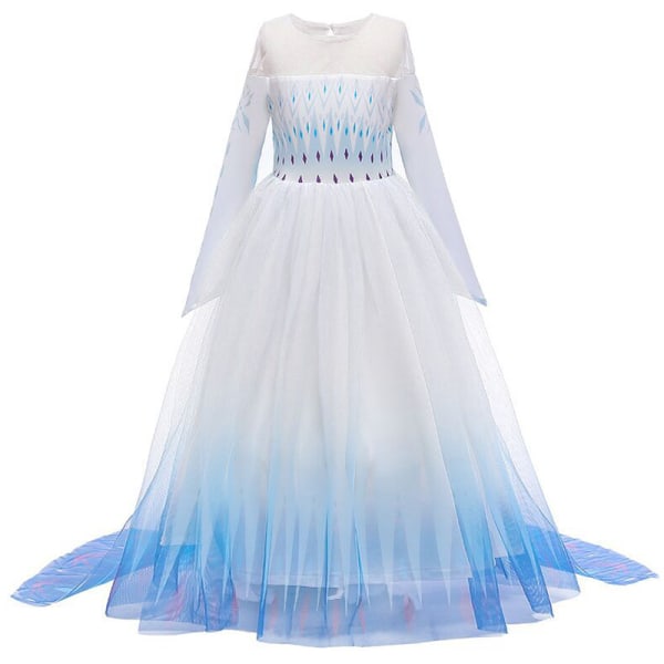Ice Queen Costume Dress Frozen 2 Anna Elsa Princess Kids Girl Party Dress Gradient blue 120cm