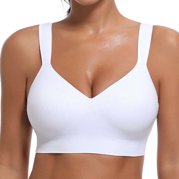 Lady Sports BH Trådlös Seamless Push Up Vadderad Comfort Workout Yoga Lady BH White S