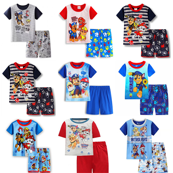 PAW Patrol Pyjamas för Små Pojkar Grafisk Kortärmad Topp & Shorts Sovkläder Set Hemmakläder Pyjamas #5 120cm
