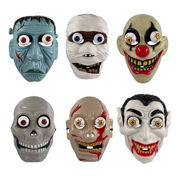 Halloween Grimasse Maske Hovedbeklædning Maskerade Kostume Rekvisitter F