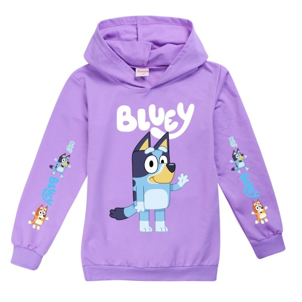 Bluey Cosplay Hoodie Jacka Kostymer Barn Halloween Kappor purple 130cm