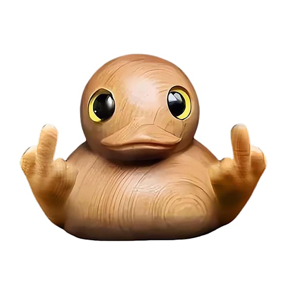 Rolig Resin Middle Finger Duck Staty, Unik Middle Finger Ducks Figurer Prank, Mini Duck Decor för Hemma Bil Kontor Skrivbord L