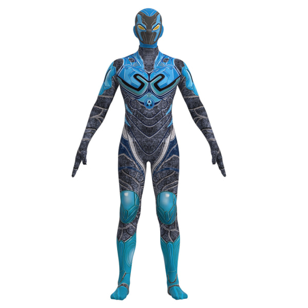 Barn Pojkar Flickor Blue Beetle Julkostym Jumpsuit Mask Set 140cm