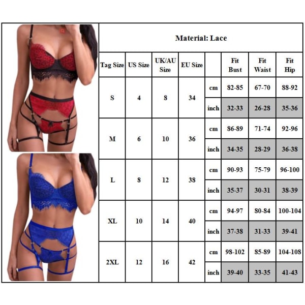 Dam Lingeri Strumpa Spets T-String Babydoll Erotisk Nattkläder white S