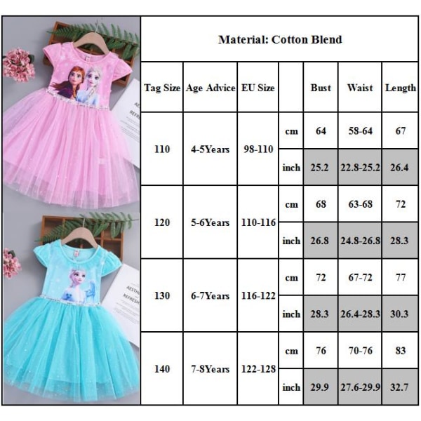 Frozen barnkläder Aisha Barnprinsessklänning Aisha pink 130cm
