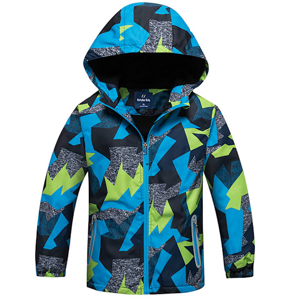 Drenge Fleece Vinter Ski Sne Jakke Børn Hættetrøje Vindjakke Camouflage 110cm