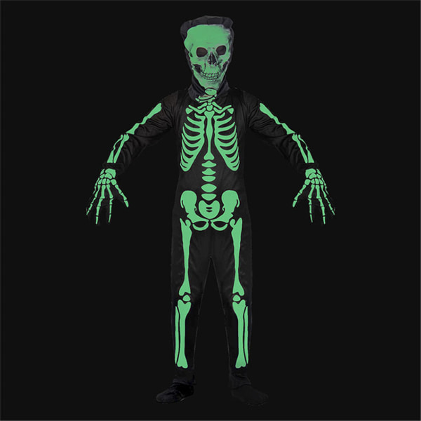 Jumpsuit Barn Halloween Skelett Body Suit Klänning Kostym 10-12Y