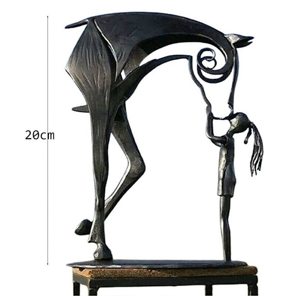 Ny Hästskulptur Staty Modern Metallkonst Heminredning Foraging horse