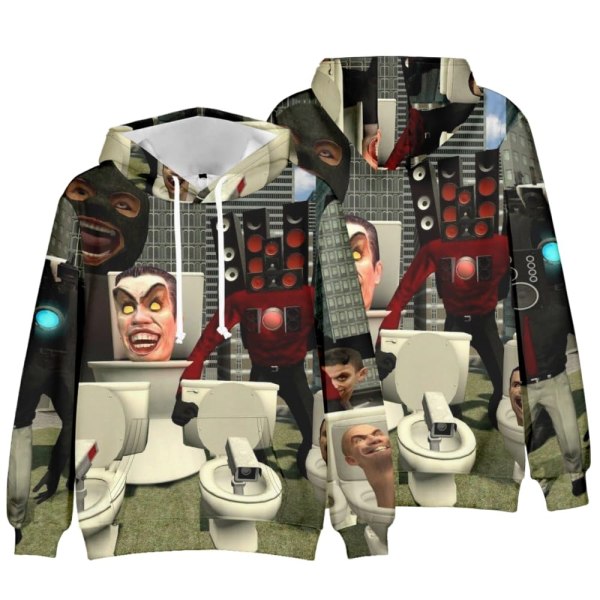 Barn Pojkar 3D Anime Skibidi Toalett Hoodie Sweatshirt Tröja D 160cm