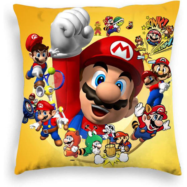 Super Mario Kuddfodral Dekorationskudde Hem Soffa Säng Barnrum Dekoration #2 45*45cm