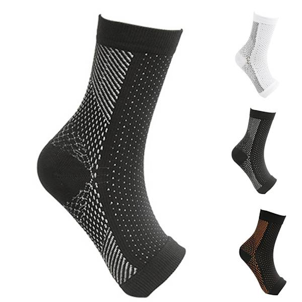 Sport SootheSocks Kompressionsstrumpor för Ankeln, Kvinnor Black L/XL