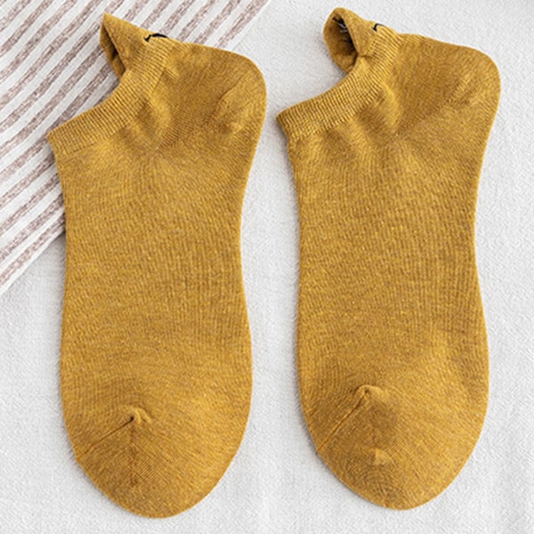 3/5/10 par Funny Broderade Båtsockor På Häl 10 Färger white 5PCS