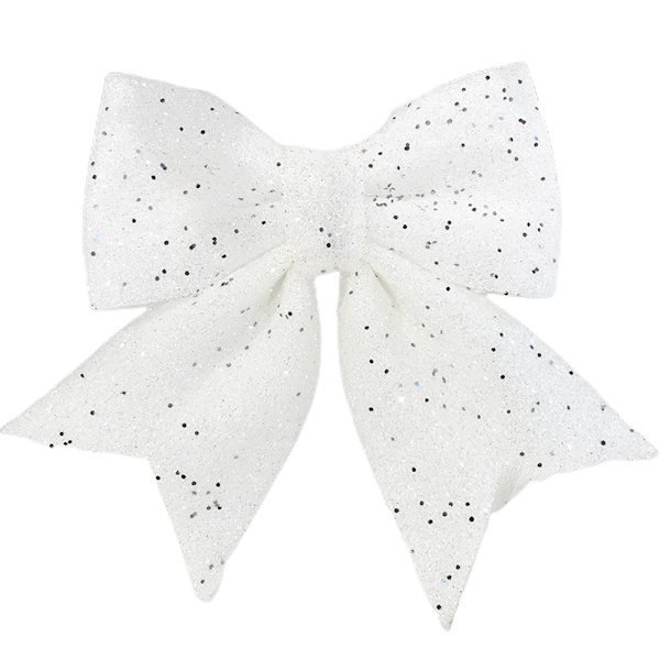 Glitter Stor Sløyfeknute Juletrepynt Juledekor white 2 pcs