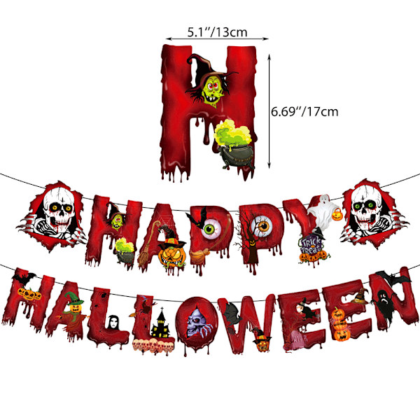 38 kpl Halloween-ilmapallosetti juhliin bannerilla ja kakun koristeilla