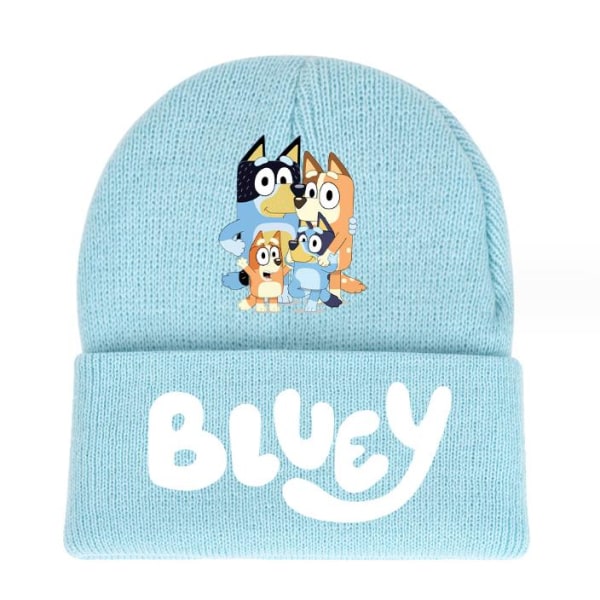 Bluey Cartoon Print Kids Stickad Beanie Hat Ski Cap Gift #3