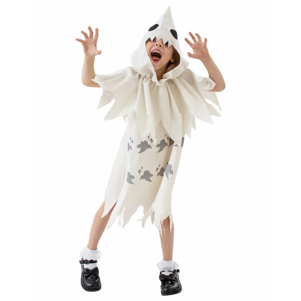 Barn Spöke Kostym Cosplay Kostym Halloween Karneval Klänning white XL