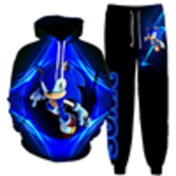 Sonic Hedgehog Børne Hættetrøje+Bukser Træningsdragt Sports Julegave 150cm