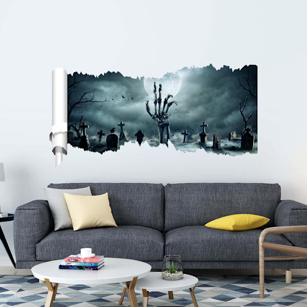 Halloween Vindus 3D Vegg Klistremerke Dekal Fjernbar Ornament A