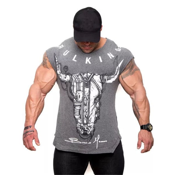 Herr 3D Grafisk Fitness T-shirt Sport T-shirt Rund Hals Korta Ärmar Sport Top Grey 3XL