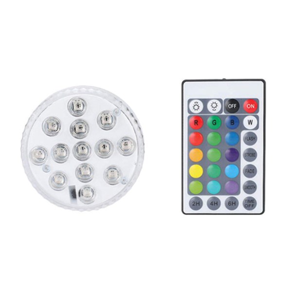 16 färger 13 led ljus med sugkopp Undervattens nattlampa 1 light + 1 control