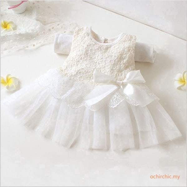 Barnflickors Prinsessklänning Babyfest Spets Tulle Tutu Pink
