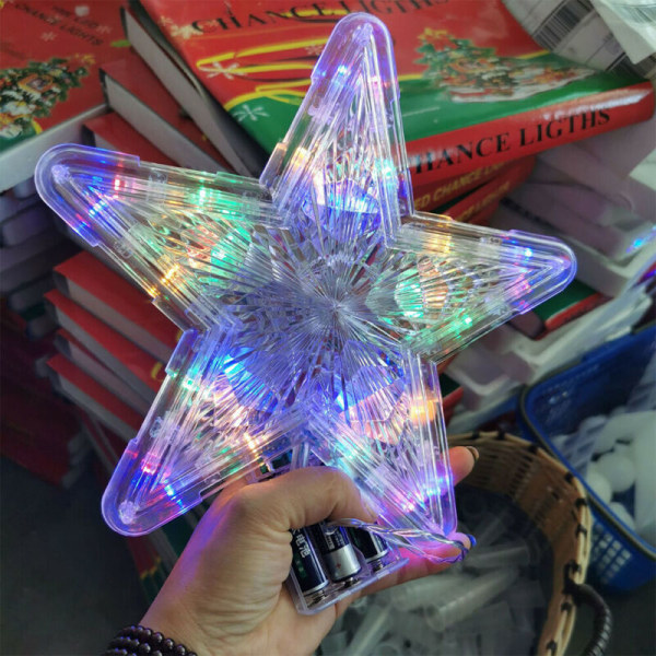 3D Star Christmas Tree Topper LED färgglada ljus dekoration #1 Colourful 10Lights