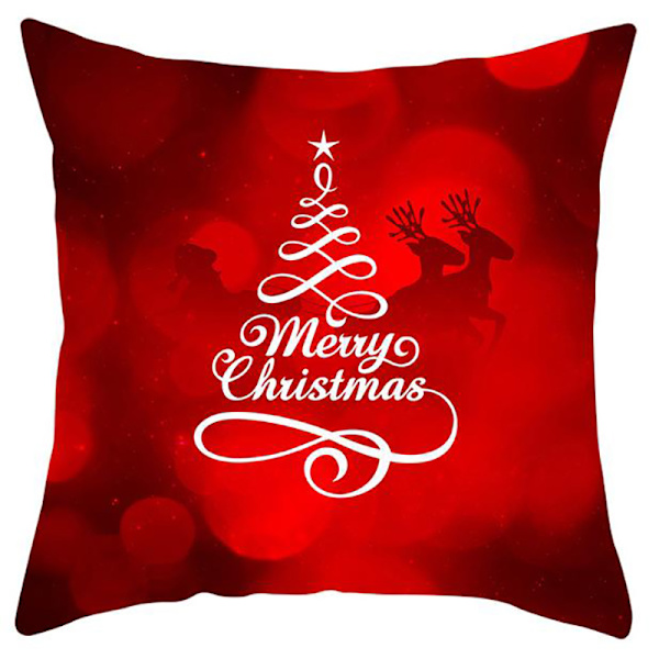 Kvadratisk Kuddfodral Jultomte Santa Claus Hemfest Dekoration 1