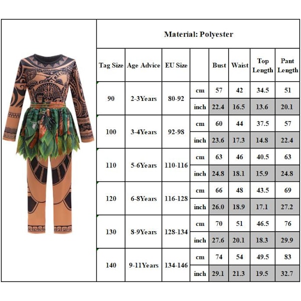Pienten poikien meriaiheinen asusetti lasten Halloween pitkähihainen Havaiji-haalari juhla-asu ikä 2-11 vuotta 100cm