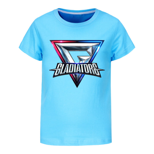 GLADIATORS Pojkar T-shirt Sommar T-shirt Topp Barn Kortärmad Light Blue 130cm