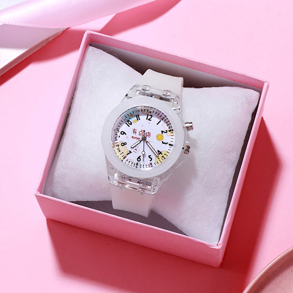 Barnens Luminous Cartoon Elektroniska Armbandsur Smartwatch white