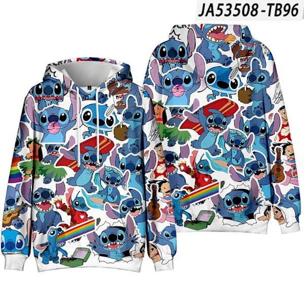 Stitch 3D Hoodies Barnkläder Tröja Pullover Topp Kostymer A 140cm