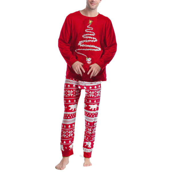 Julpyjamas Familjeset - Casual Nattkläder för Julen Dad-red M