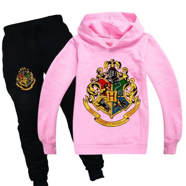 Harry Potter Träningsoverall Barn Huvtröja Byxor Jogging Sportset pink 160cm