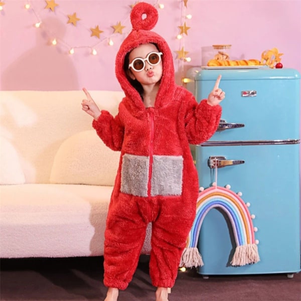 Teletubbies Kostym Barn Jul Pyjamas Sovkläder Jumpsuit red 130cm bd31 | red  | 130cm | Fyndiq
