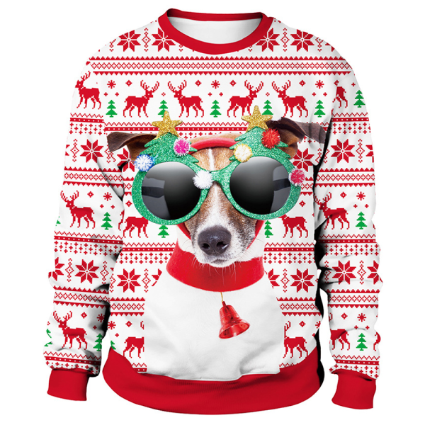 Dam Jul Långärmad Sweatshirt Casual Lös Blus Toppar C