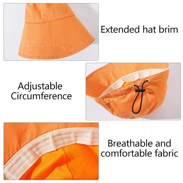 Solhatt för kvinnor, UV-skydd för utomhusbruk, bredbrättad solhatt med hästsvansöppning, strandhattvisir för golf, trädgårdsarbete, pool, resor Orange