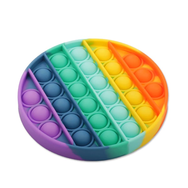 2-pack Pop It Fidget Leksak Regnbåge Stressboll Flerfärgad Spel Round