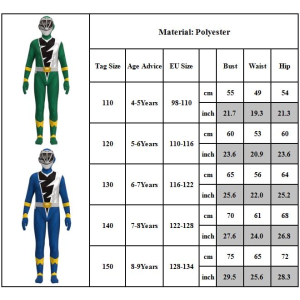 Kids Knight Dragon Team Jumpsuit Pojkar Bodysuit Cosplay kostym green 120cm