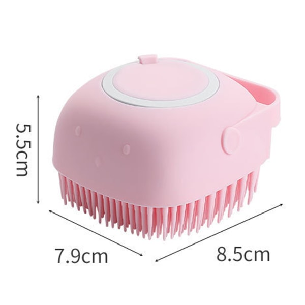 Silikon Baby Pet Bath Dusch Borste Schampo Dispenser Massage Pink