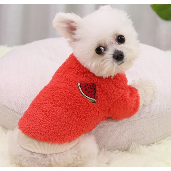 Fleece Kläder för Hundar och Katter - Söta Varma Jumper Tröja Jacka red XS