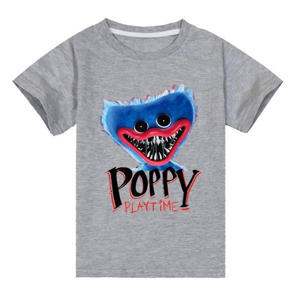 Poppy Playtime 3d Print Kid Pojkar T-shirt kortärmad lösa toppar grey 150cm