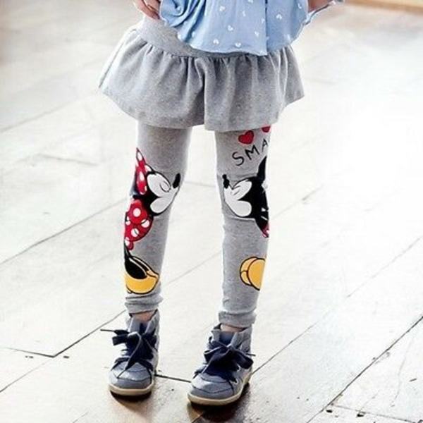 Lasten tyttöjen talvi Mickey Minnie Mouse leggingsit hamehousut grey 100cm