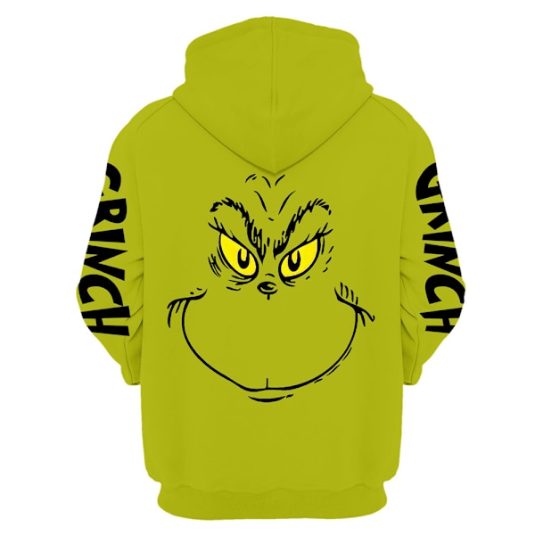 Grinch-Hoodies för Kvinnor och Män - Jultröja, Fula Tröjor, Långärmad, Lös, Jumper, Toppar 4XL